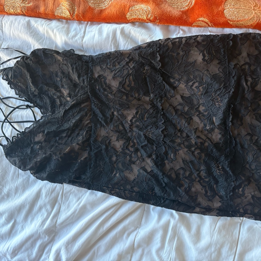 Guess Black Lace Backless Dress
